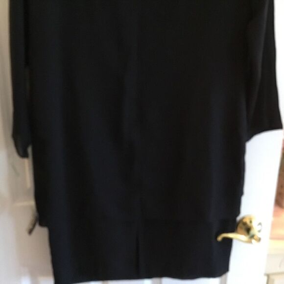 NWT. Gorgeous Black Crepe Women’s L/S Dress Size 10 Nicole Paris Brand - Picture 7 of 14
